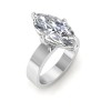 2.5 Ct Marquise Colorless Lab Diamond Solitaire Engagement Ring with Wide Bands