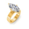4 Ct Marquise Lab Diamond Solitaire Engagement Ring with Wide Band