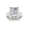 5 Ct Princess Colorless Lab Diamond Solitaire Engagement Ring with Wide Band