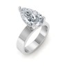 2.5 Ct Pear Lab Diamond Solitaire Engagement Ring with Wide Bands