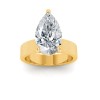 4 Ct Pear Lab Diamond Solitaire Engagement Ring with Wide Band
