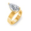 4 Ct Pear Lab Diamond Solitaire Engagement Ring with Wide Band