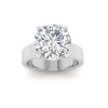 3 Ct Round Colorless Lab Diamond Solitaire Engagement Ring with Wide Band