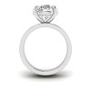 3 Ct Round Colorless Lab Diamond Solitaire Engagement Ring with Wide Band