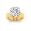 3 Ct Round Lab Diamond Solitaire Engagement Ring with Wide Band