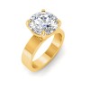 3 Ct Round Lab Diamond Solitaire Engagement Ring with Wide Band