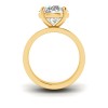 3 Ct Round Lab Diamond Solitaire Engagement Ring with Wide Band