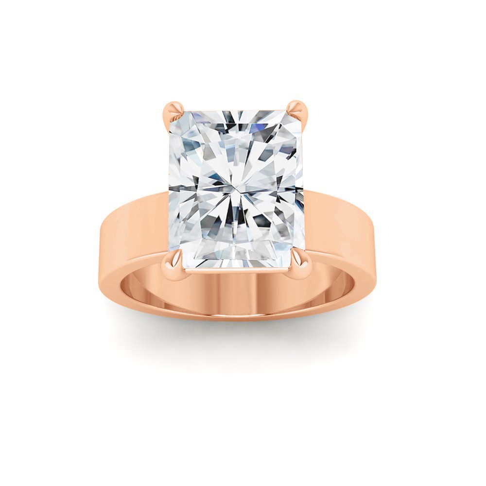 2 Ct Radiant Lab Diamond Solitaire Engagement Ring with Wide Bands