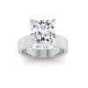 2.5 Ct Radiant Moissanite Solitaire Engagement Ring with Wide Bands