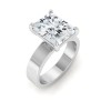2.5 Ct Radiant Moissanite Solitaire Engagement Ring with Wide Bands