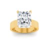 6 Ct Radiant Lab Diamond Solitaire Engagement Ring with Wide Band