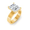 6 Ct Radiant Lab Diamond Solitaire Engagement Ring with Wide Band