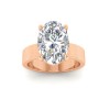 6 Ct Oval Lab Diamond Solitaire Engagement Ring with Wide Band