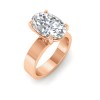 6 Ct Oval Lab Diamond Solitaire Engagement Ring with Wide Band