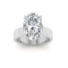 3 Ct Oval Moissanite Solitaire Engagement Ring with Wide Band