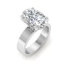 3 Ct Oval Moissanite Solitaire Engagement Ring with Wide Band