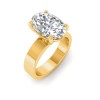 5 Ct Oval Lab Diamond Solitaire Engagement Ring with Wide Band