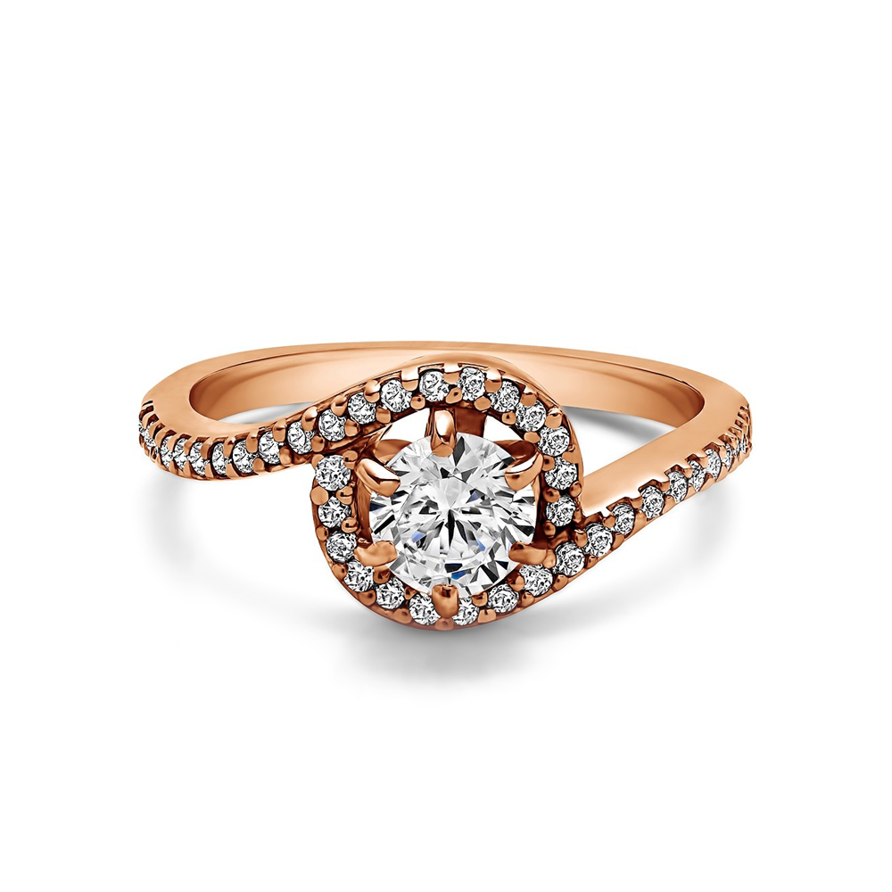 2 Ct Round Lab Diamond Bypass Halo Engagement Ring