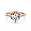 3 Ct Pear Moissanite Classic Halo Pave Engagement Ring