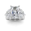 5 Ct Radiant Lab Diamond Statement Engagement Ring with Cluster Diamonds