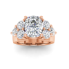 3 Ct Elongated Cushion Colorless Lab Diamond Statement Engagement Ring with Cluster Diamonds