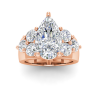 2 Ct Pear Lab Diamond Statement Engagement Ring with Cluster Diamonds