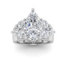 6 Ct Pear Lab Diamond Statement Engagement Ring with Cluster Diamonds