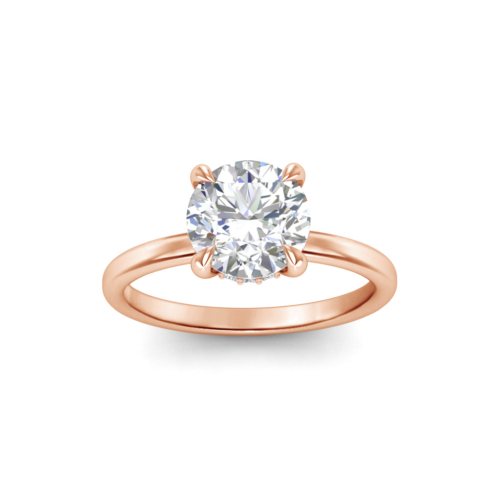 1 Ct Round Moissanite Secret Halo Engagement Ring