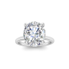 4 Ct Oval Lab Diamond Secret Halo Engagement Ring