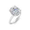 4 Ct Oval Lab Diamond Secret Halo Engagement Ring