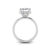 4 Ct Oval Lab Diamond Secret Halo Engagement Ring