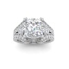 3 Ct Cushion Lab Diamond Split Shank Statement Engagement Ring