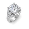 5 Ct Cushion Lab Diamond Split Shank Statement Engagement Ring
