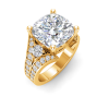 5 Ct Cushion Lab Diamond Split Shank Statement Engagement Ring