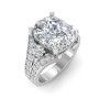 5 Ct Elongated Cushion Lab Diamond Split Shank Statement Engagement Ring
