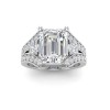 4 Ct Emerald Moissanite Split Shank Statement Engagement Ring