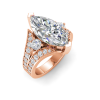 3 Ct Marquise Lab Diamond Split Shank Statement Engagement Ring