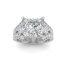 2 Ct Princess Moissanite Split Shank Statement Engagement Ring