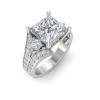 2 Ct Princess Moissanite Split Shank Statement Engagement Ring
