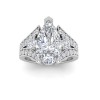 4 Ct Pear Moissanite Split Shank Statement Engagement Ring