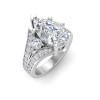 4 Ct Pear Moissanite Split Shank Statement Engagement Ring