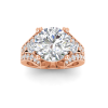 6 Ct Round Moissanite Split Shank Statement Engagement Ring