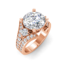 6 Ct Round Moissanite Split Shank Statement Engagement Ring