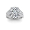 6 Ct Oval Lab Diamond Split Shank Statement Engagement Ring