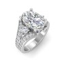 6 Ct Oval Lab Diamond Split Shank Statement Engagement Ring