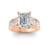 4 Ct Emerald Lab Diamond Wide Channel Engagement Ring