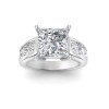 4 Ct Princess Colorless Lab Diamond Wide Channel Engagement Ring