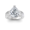 4 Ct Pear Colorless Lab Diamond Wide Channel Engagement Ring