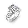 6 Ct Radiant Moissanite Wide Channel Engagement Ring