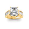 3 Ct Radiant Lab Diamond Wide Channel Engagement Ring